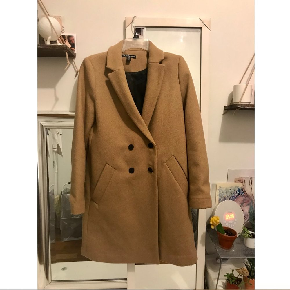 Zara wool camel double-breasted coat